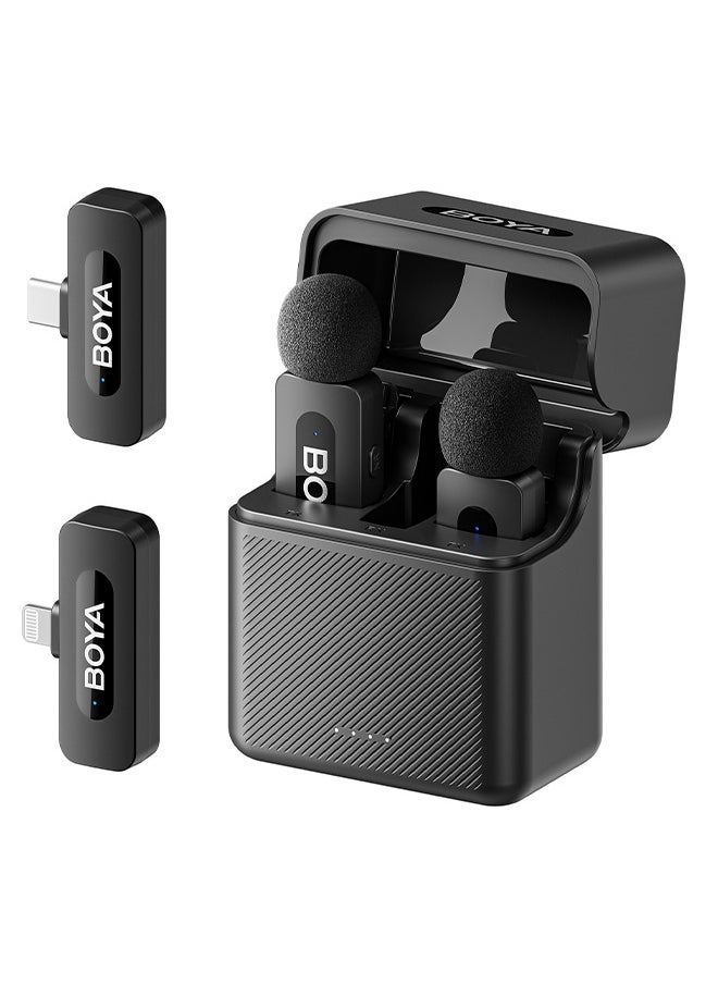 BOYA - (New)BOYA BY-V3 combo Wireless Mirophone General Lavalier Mirophone for iPhone Android Smartphones Action DSLR Camera with 30h Charging for Recording Interview Vlog - Image 1