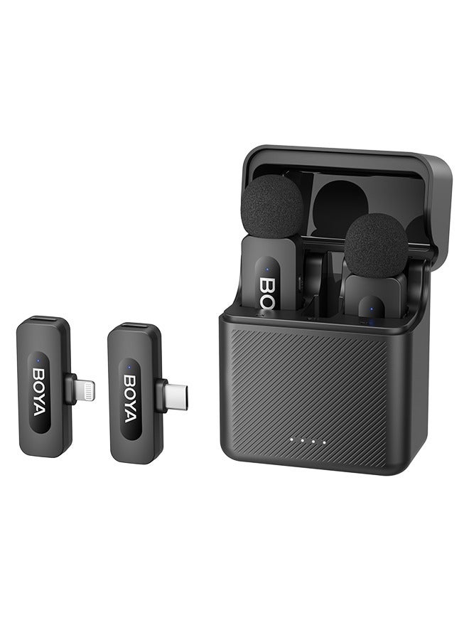 BOYA BY-V3 combo Wireless Lavalier Microphone Original Mini Lapel Mic Noise Cancelling Mic for Vlogging iPhone Android - Image 1
