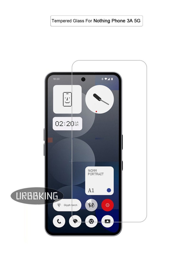 URBBKING Anti-Scratch Full Coverage Tempered Glass Screen Protector For Nothing Phone 3A 5G - Image 1