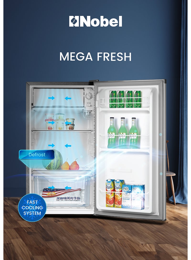 NOBEL 140L Gross Capacity Single Door Defrost Refrigerator, Energy Efficient, Manual Temperature Control, R600a Refrigerant, LED Light, Dark Silver - NR150S 171.55 kW NR150S Dark silver - Image 3