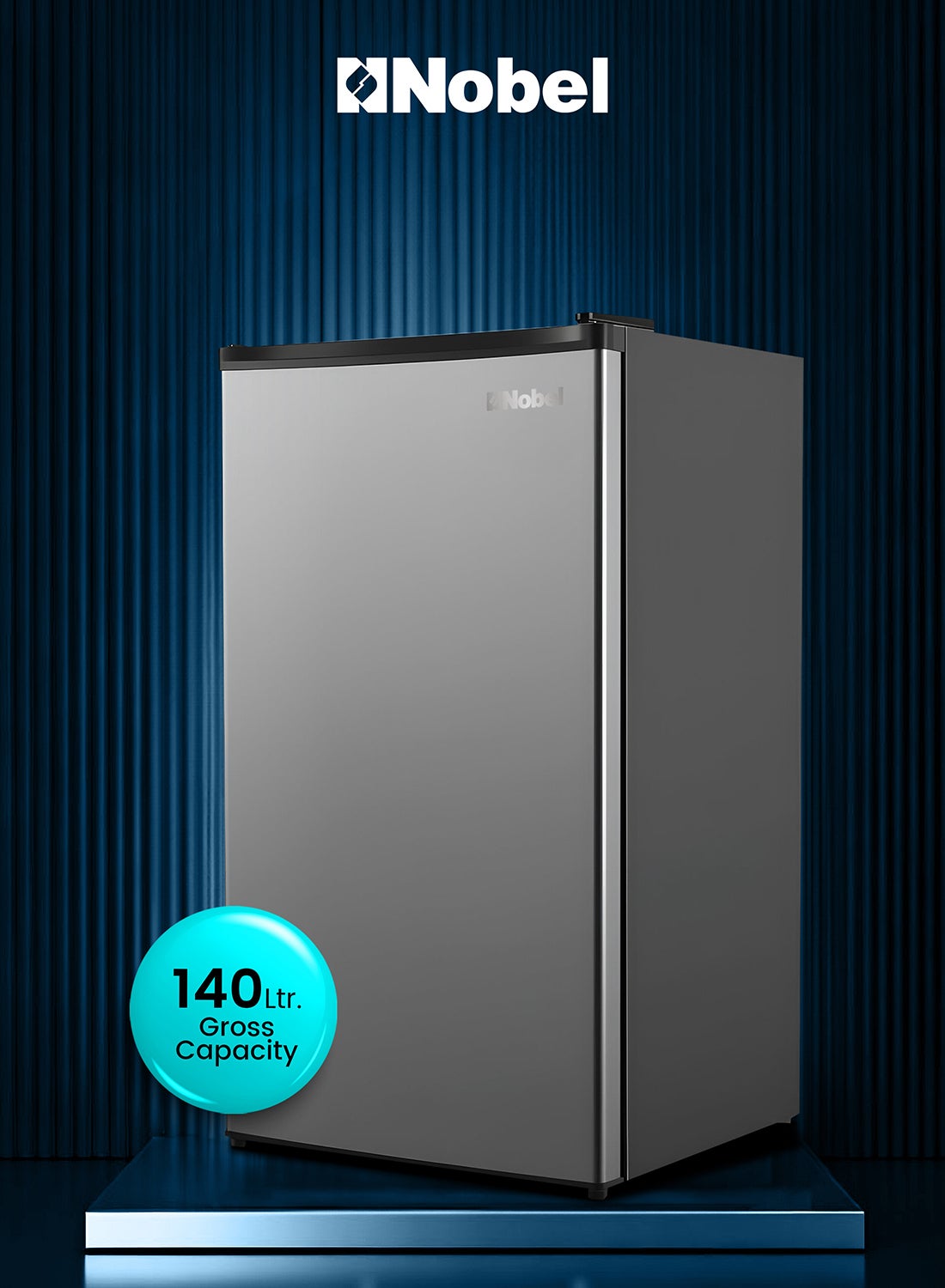 NOBEL 140L Gross Capacity Single Door Defrost Refrigerator, Energy Efficient, Manual Temperature Control, R600a Refrigerant, LED Light, Dark Silver - NR150S 171.55 kW NR150S Dark silver