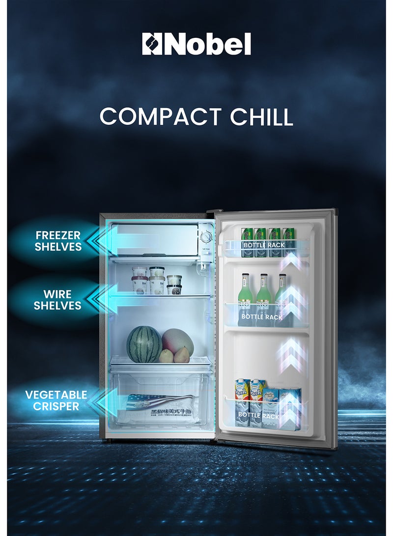 NOBEL 140L Gross Capacity Single Door Defrost Refrigerator, Energy Efficient, Manual Temperature Control, R600a Refrigerant, LED Light, Dark Silver - NR150S 171.55 kW NR150S Dark silver - Image 2