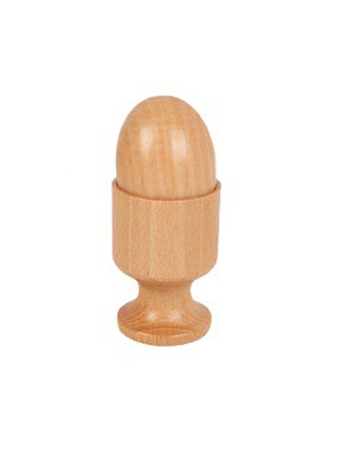 Montessori Teaching Aids Bead Ring Egg Cup Toy Jujube Wood Hand Eye Coordination Sensory Two Circle Linked Bead Ring Set-Color:Two Round Interlocking Beech Wood Fixed  - Image 4