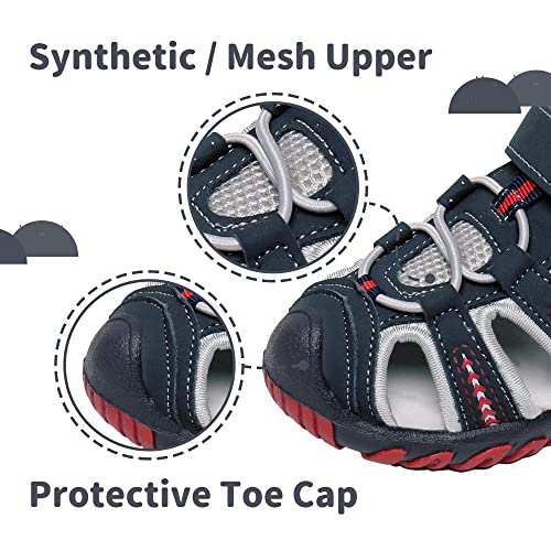 Apakowa Kid's Boy's Soft Sole Close Toe Sport Beach Sandals (Toddler/Little Kid) (Color : Gray, Size : 9 M US Toddler) - Image 2