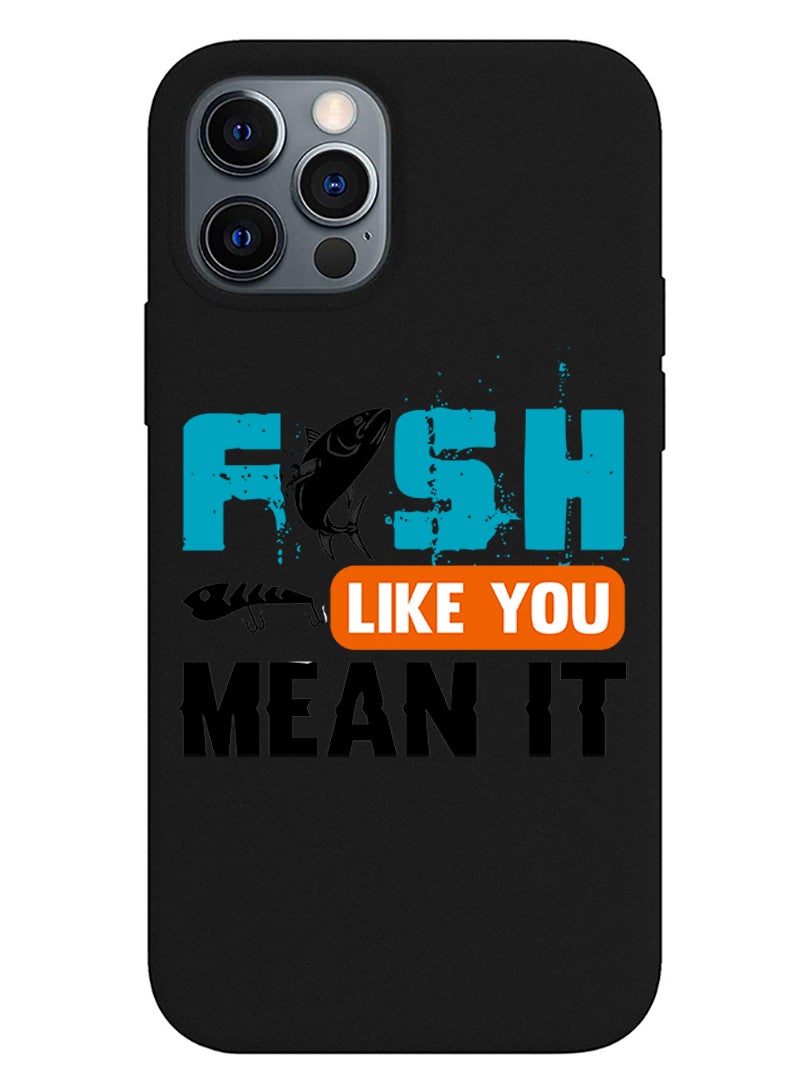Theodor - Protective Slim Fit Case Liquid Silicone Cover with Full Body Protection Anti-Scratch Shockproof Case For iPhone 12 Pro Black  - FORZA356 Good times copy - Image 1