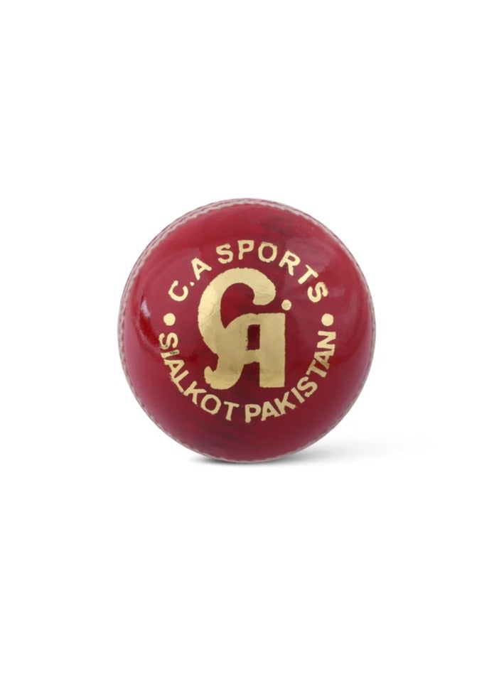 CA Super Test Red Cricket Leather Ball, Hand Stitched(more than 80 stitches), Portugese and New Zealand Cork - Image 2