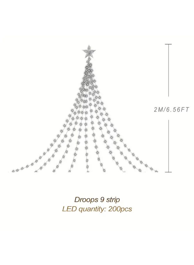 200 LED Star Night Lights 8 Modes Outdoor Solar String Lights For Christmas Tree Decoration - Image 3