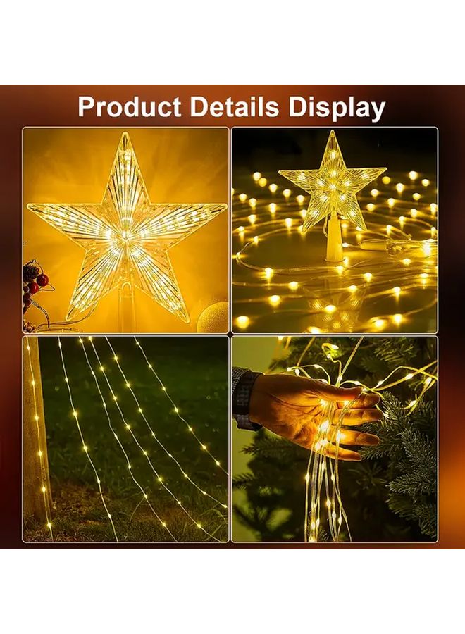 200 LED Star Night Lights 8 Modes Outdoor Solar String Lights For Christmas Tree Decoration - Image 5