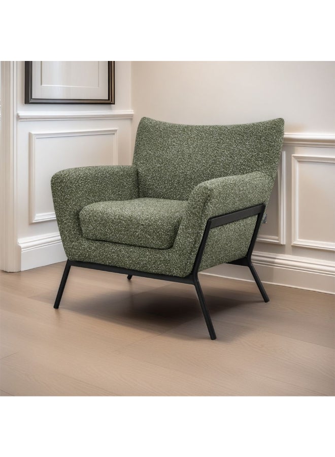 DANUBE HOME Taelon 1 Seater Fabric Sofa – Compact Single-Seat Upholstered Armchair for Living Room, Apartment or Studio | Modern Green Fabric Sofa | Space-Saving Accent Chair - Green - Image 1