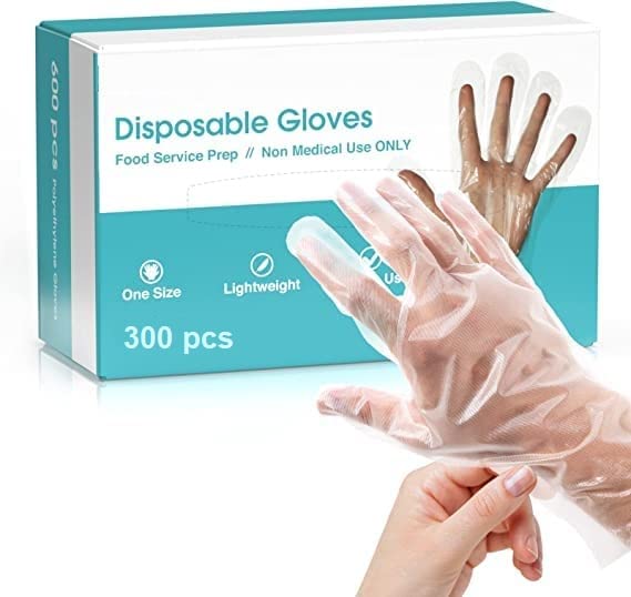 Kashi Surgicals KS Compostable Gloves Pack of 300 100 Compostable Disposable Hand Gloves Transparent Disposable Gloves Universal Size Gloves For Gardening Cleaning and Public Areas