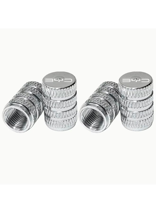 أغطية صمامات هواء إطارات السيارات (4 قطع) - ملحقات خارجية لسيارات BYD QIN Plus، وATTO 8، وSealion 5، وSong، وSeal 6 Plus، وجميع الموديلات الأخرى - Image 1