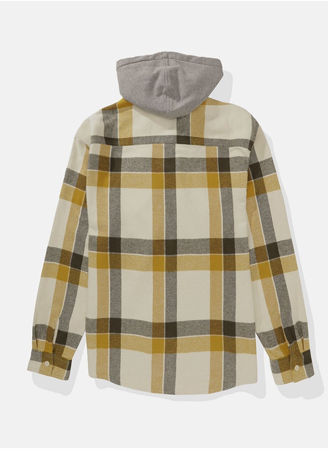 American Eagle Checked Hooded Shirt  - Image 3
