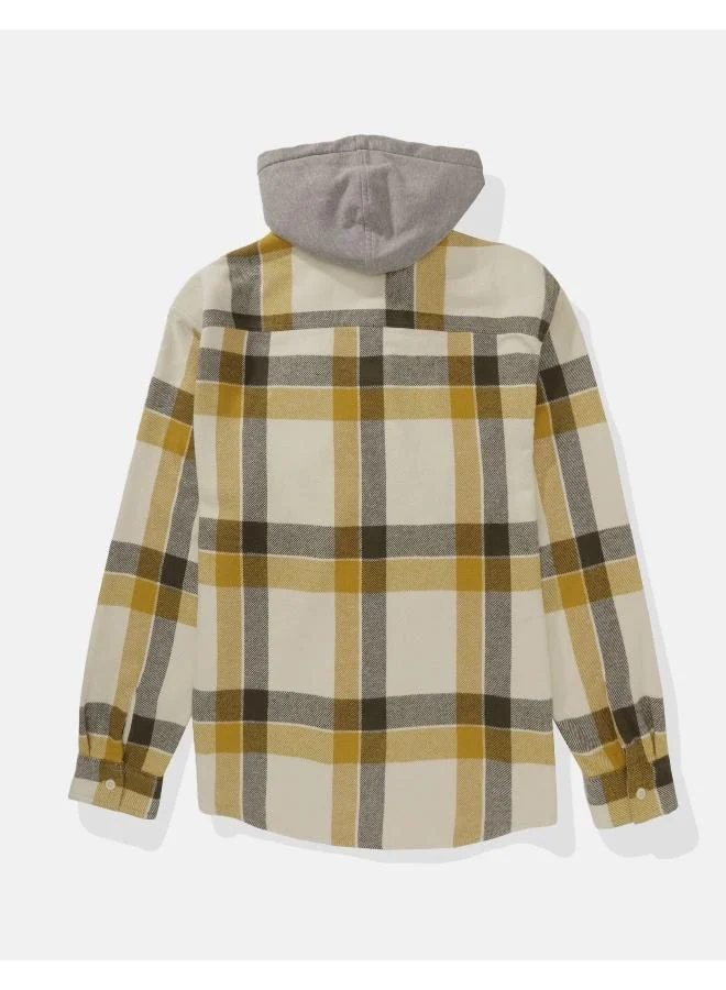 American Eagle Checked Hooded Shirt