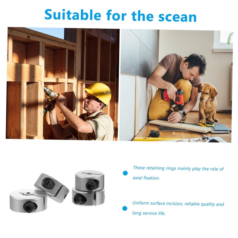Ciieeo 1set Aluminum Split Type Fixing Rings Stop Collars for Machinery High Precision Clamps with Oxidized Surface for Various Applications 4pcs - Image 2