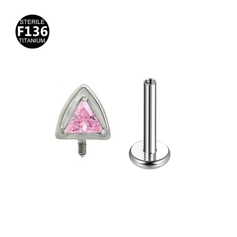 F136 Titanium Alloy Ear Bone Nail Cat Ear 0.9 Tooth Internal Thread Lip Nail Fashionable Versatile Cartilage Piercing Ear Bone Nail - Image 1