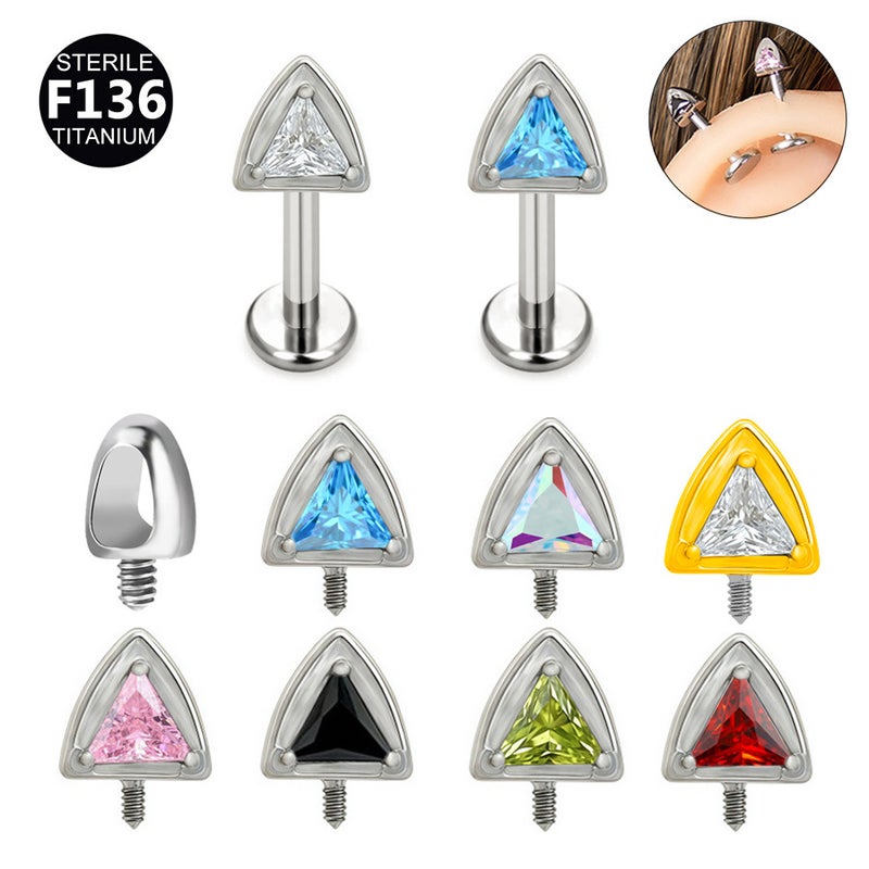 F136 Titanium Alloy Ear Bone Nail Cat Ear 0.9 Tooth Internal Thread Lip Nail Fashionable Versatile Cartilage Piercing Ear Bone Nail - Image 2