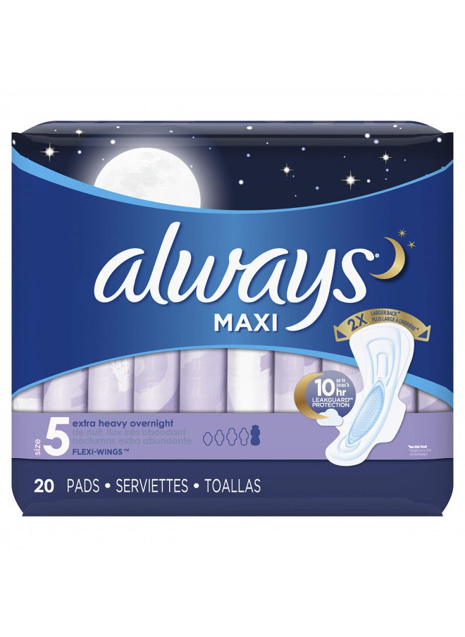 Always Maxi Extra Heavy With Wings Overnight Pads, 20 Count (Pack of 2) - pzsku/Z18627E898D883727E509Z/45/_/1728156220/07e4a489-5e9e-49ed-ab2c-fc5548949a4c