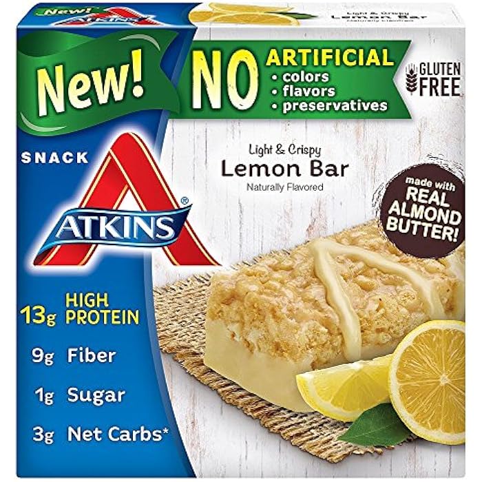Atkins بار الليمون المقرمش الخفيف من أتكينز، 5 بار صغير (عبوة من 2) - Image 1