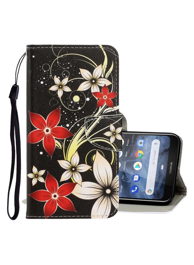 اس-توب جراب لهاتف Nokia 2.2، جراب جلدي من البولي يوريثان قابل للطي أفقيًا برسومات ملونة ثلاثية الأبعاد مع حامل وفتحات للبطاقات ومحفظة - Image 1