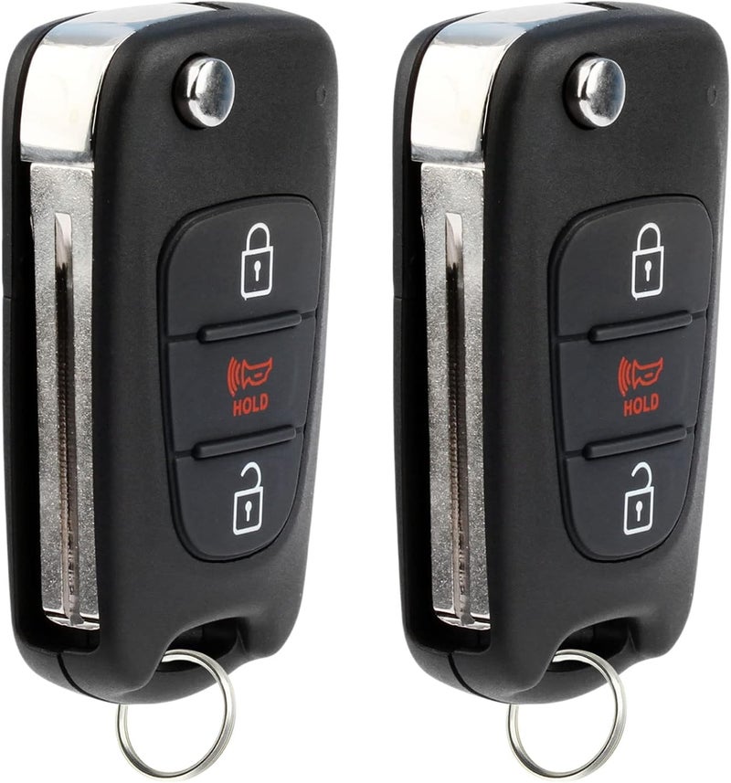 KeylessOption 2x Keyless Entry Remote Car Key Fob Flip for Kia (TQ8-RKE-3F02)