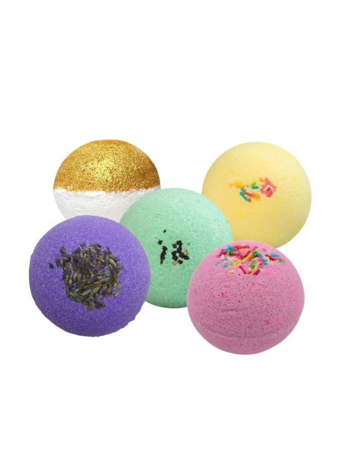 Soap&Friends Natural Bath Bomb Gift Set – Argan, Lemongrass, Melon, Cherry & Lavender – Fizzy Aromatherapy Bath Balls for Relaxation & Skin Nourishment - Image 1