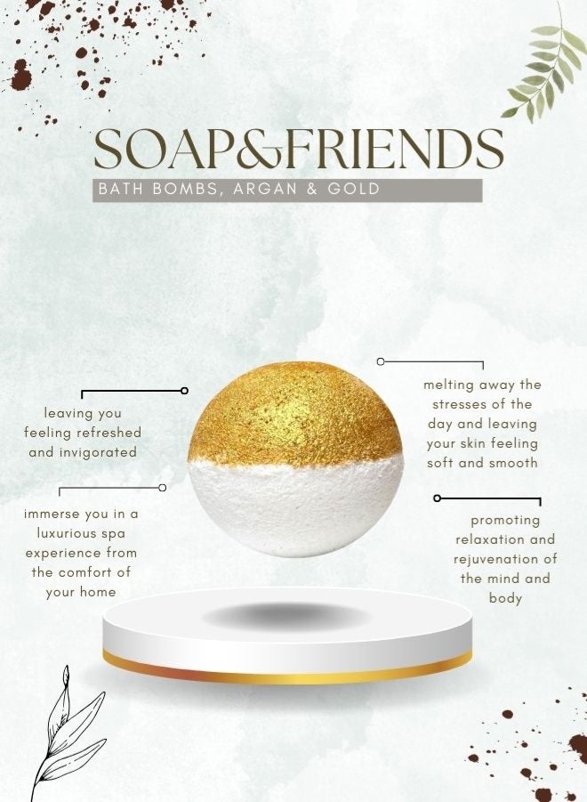 Soap&Friends Natural Bath Bomb Gift Set – Argan, Lemongrass, Melon, Cherry & Lavender – Fizzy Aromatherapy Bath Balls for Relaxation & Skin Nourishment - Image 2