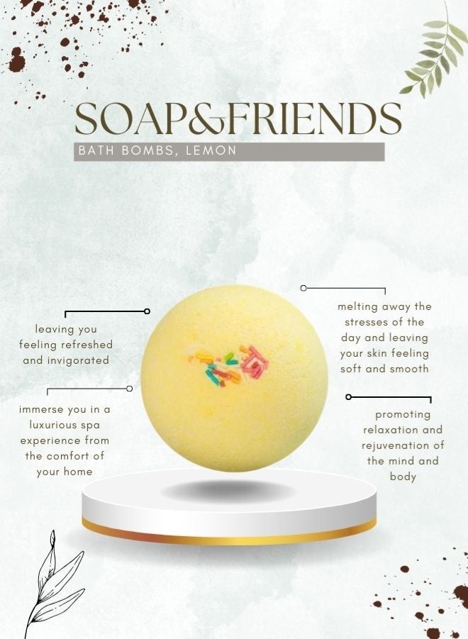 Soap&Friends Natural Bath Bomb Gift Set – Argan, Lemongrass, Melon, Cherry & Lavender – Fizzy Aromatherapy Bath Balls for Relaxation & Skin Nourishment - Image 4