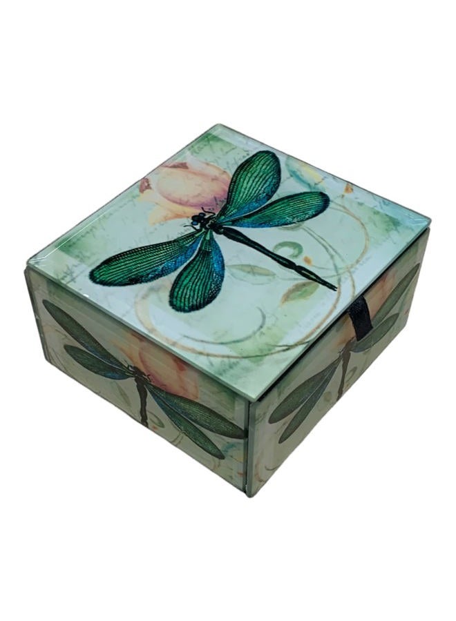 Value Arts Green Dragonfly Glass Jewelry Keepsake Box - Image 3