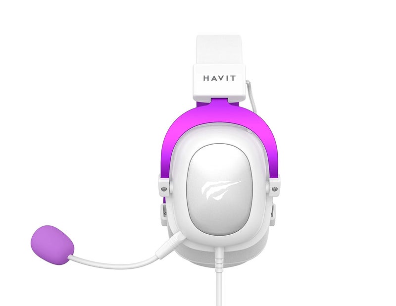 havit سماعة الألعاب HV-H2002d بنفسجي مع ميكروفون، مكبر صوت 53 مم، قابس 3.5 مم: متوافقة مع Xbox ONE و PS4، HV-H2002d بنفسجي وأبيض - Image 5