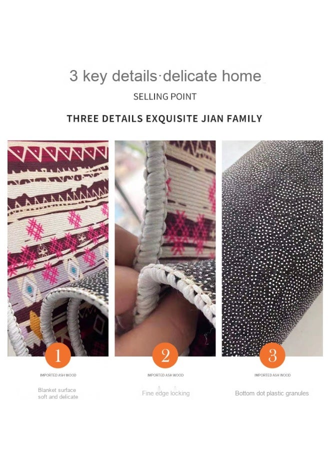 آنا مجموعة سجادات مصنوعة من القماش المخملي المضاد للانزلاق والملون، مقاس 40*60 سم و40*120 سم، مقاومة للزيوت وسهلة التنظيف. - Image 2