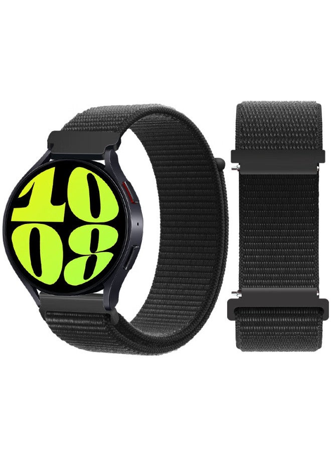 Freeson Nylon Fabric Watch Band For Samsung Galaxy Watch 7/6/5/5 Pro/4/3/classic/active/gear, Breathable Replacement Wrist Strap 20mm Black - Image 2