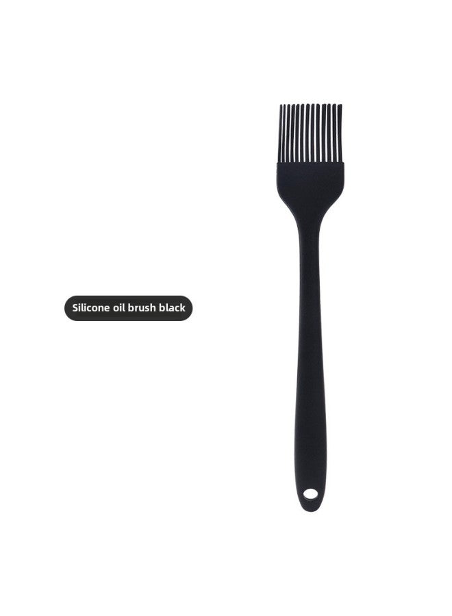 Hot Sale Air Fryer Special Silicone Baking Tray Household Oven Baking Tray Food Oil-proof Barbecue Tray-Specifications:Large Oil Brush Black  - Image 1