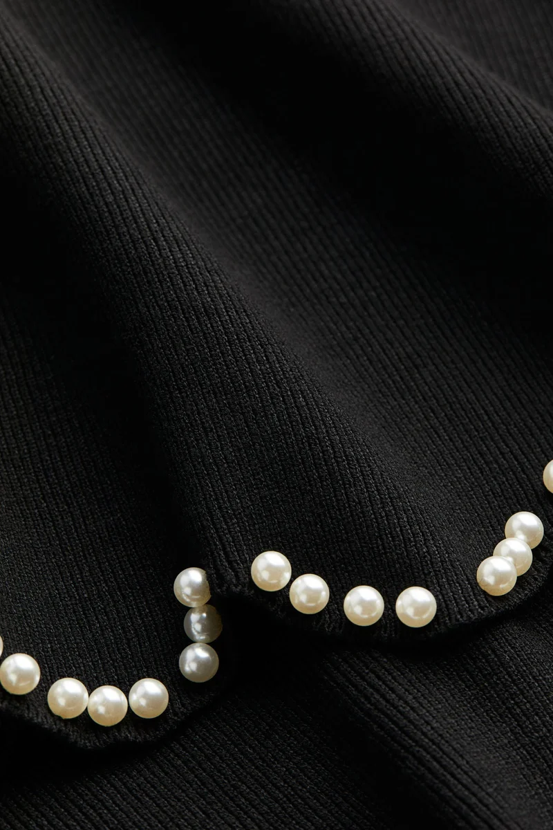 H&M Bead-Embellished Knitted Skirt