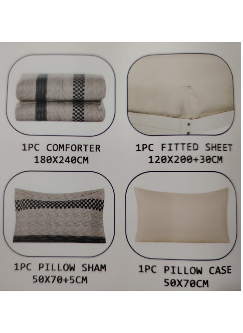 Generic - Golden comforter for one and a half people 4 pieces S15 - Image 1