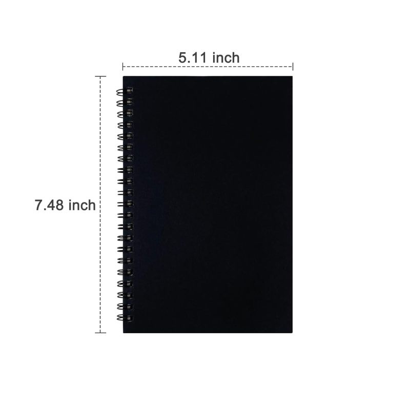 Spiral Notebook: 2-Pack Black Hardcover College Ruled - Thick Pages For Students, Office Professionals And Business Use - Image 3