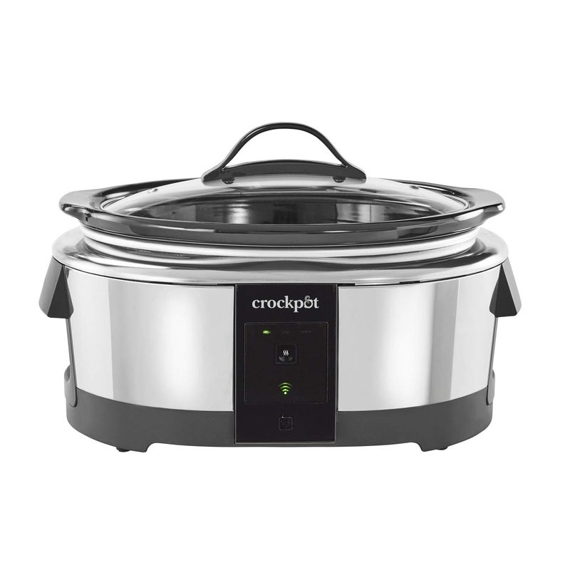 Crock-Pot CrockPot 6 Quart Programmable Slow Cooker and Food Warmer Works with Alexa Stainless Steel 2139005 
