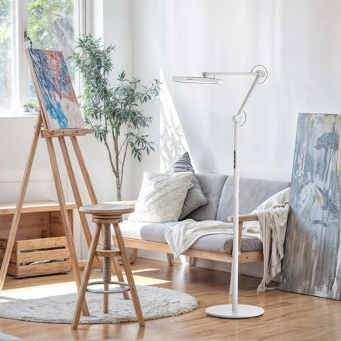 Honeywell Led Floor Lamp Mordern 05D01 Sunturalux Dimmable Floor Lamp For Living Room Standing Lamp, Eye-Caring Standing Light For Home Office Bedroom White - Image 2