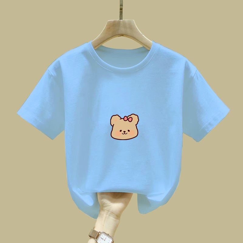 2017# Girls' T-Shirt Summer Children'S Wear Children'S Cotton Casual Top Girls' Summer Wear Tide - Image 2