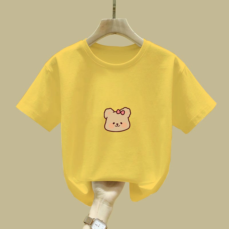 2017# Girls' T-Shirt Summer Children'S Wear Children'S Cotton Casual Top Girls' Summer Wear Tide - Image 1