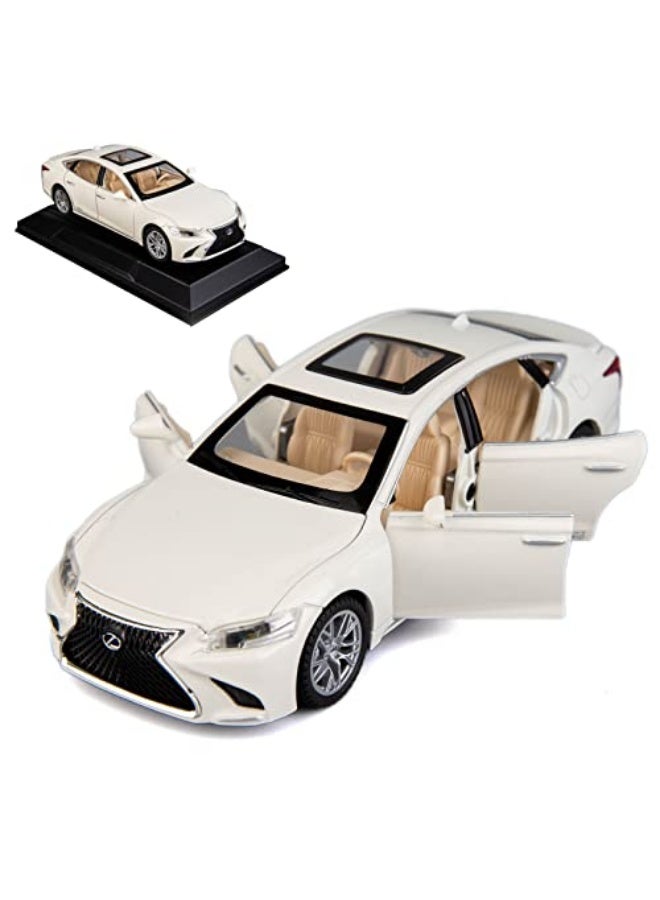 LEXUS 1/32 Lexus LS500h Alloy Pull-Back Toy Car with Sound & Light - Premium Diecast Model Vehicle Gift for Kids Boys Girls (White) - Image 1