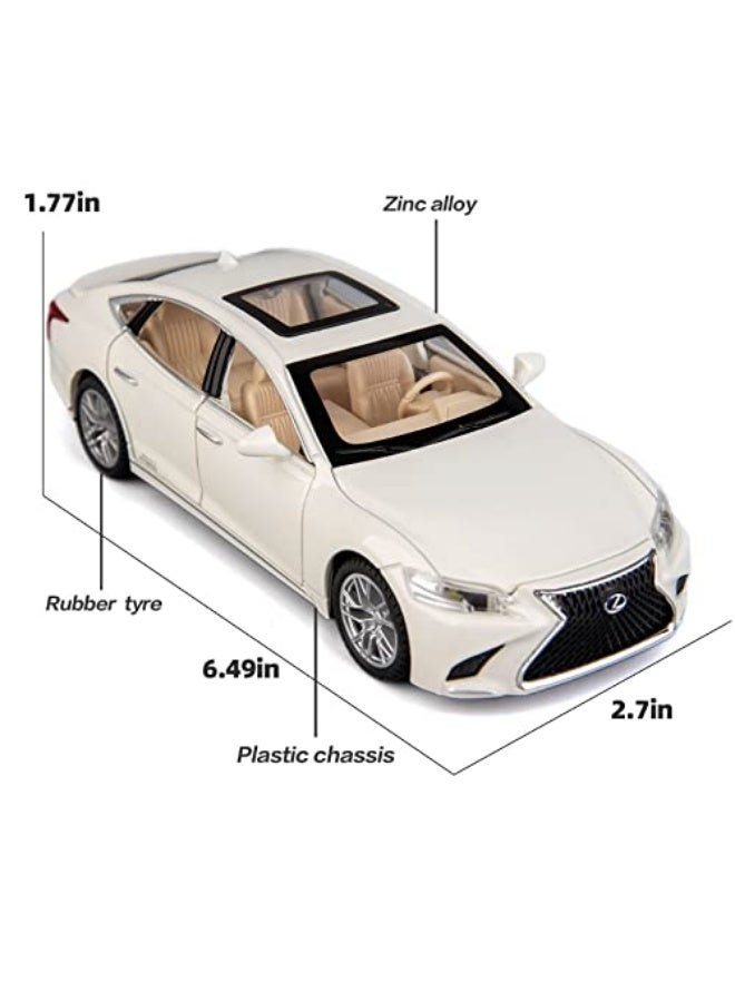 LEXUS 1/32 Lexus LS500h Alloy Pull-Back Toy Car with Sound & Light - Premium Diecast Model Vehicle Gift for Kids Boys Girls (White) - Image 3