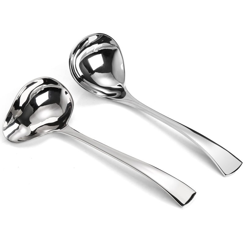 Yarlung Yarlung Set of 2 Gravy Spoon Small Ladle 7 Inch Sauce Drizzle Spoon with Spout 1810 Stainless Steel Mini Soup Ladle Kitchen Utensils Table Serving 
