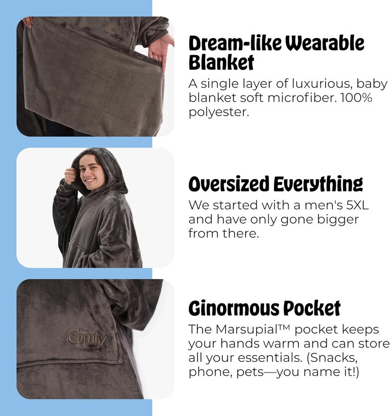 THECOMFY Dream | Oversized Light Microfiber Wearable Blanket, Seen on Shark Tank, One Size Fits All - Image 4