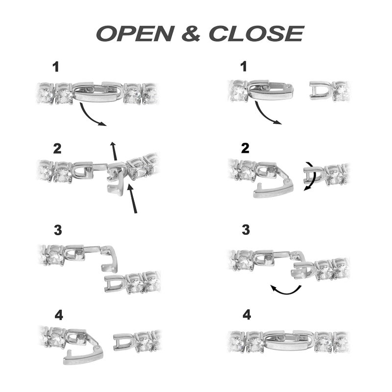 PAVOI Rhodium Plated Tennis Bracelets for Women - 3mm Cubic Zirconia Classic Gold Tennis Bracelets for Women and Men - Trendy CZ Jewelry Gifts - Size 6.5 Inches - Image 3