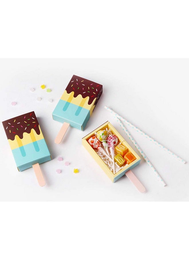 Adam Victor - 3D Popsicle Box Design- Gift Boxes Funny Paper Candy Box, Party Decoration- Diy Lovely Party Favor& Mini Goody Boxes, 12 Pcs In Package, 2 Colors(Pink And Blue) - Image 1