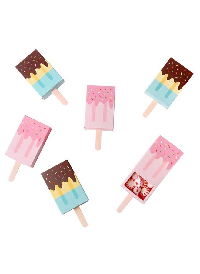 Adam Victor - 3D Popsicle Box Design- Gift Boxes Funny Paper Candy Box, Party Decoration- Diy Lovely Party Favor& Mini Goody Boxes, 12 Pcs In Package, 2 Colors(Pink And Blue) - Image 1