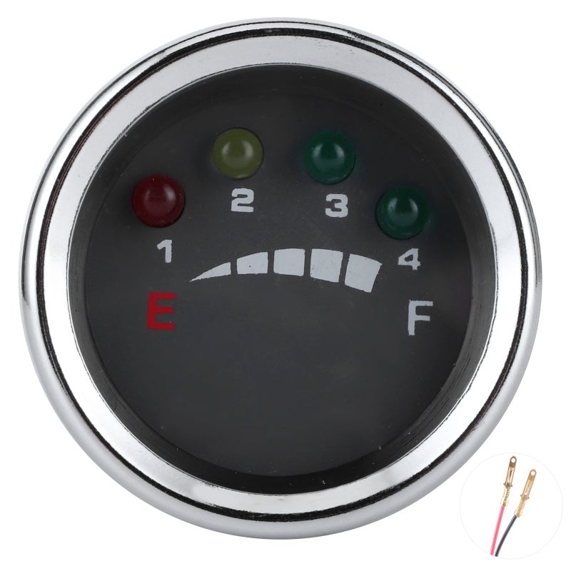 Led Battery Meter: 4 Segments LED Bar Graph Display - High Reliability Small Size Easy Operation Battery Level Display for Electric Vehicles Golf Carts Boats Solar Systems - Image 1