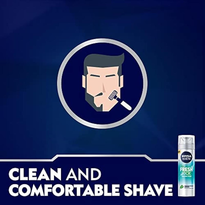 NIVEA MEN Shaving Foam, Fresh & Cool Mint Extracts, 200ml - Image 4