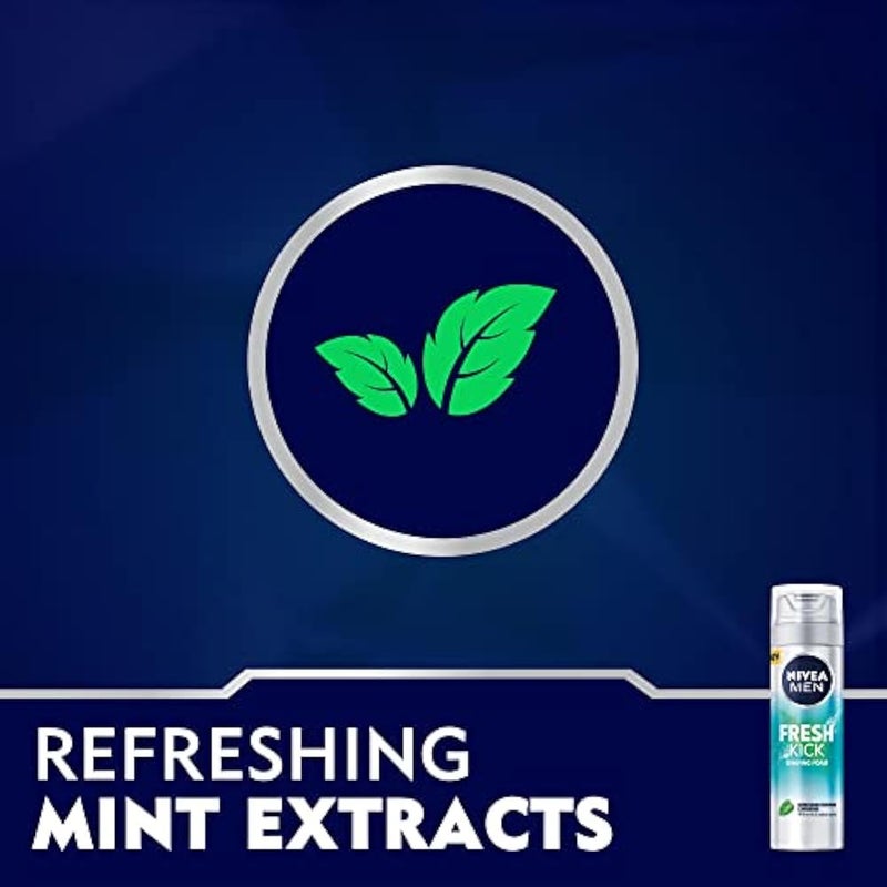 NIVEA MEN Shaving Foam, Fresh & Cool Mint Extracts, 200ml - Image 3