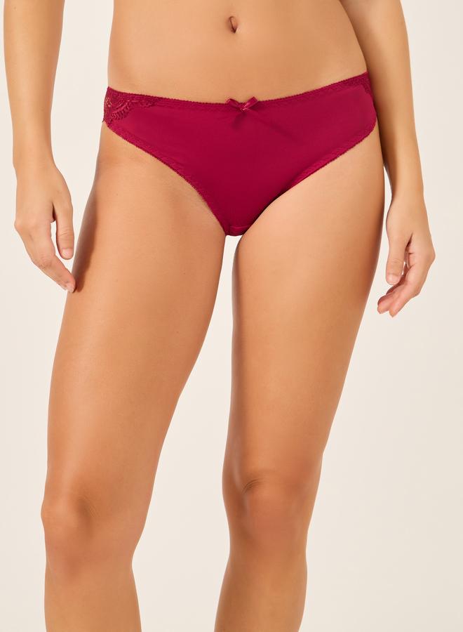 Take Two Take Two Solid Lace Padded Wired Bra and Bikini Briefs Set - Image 4
